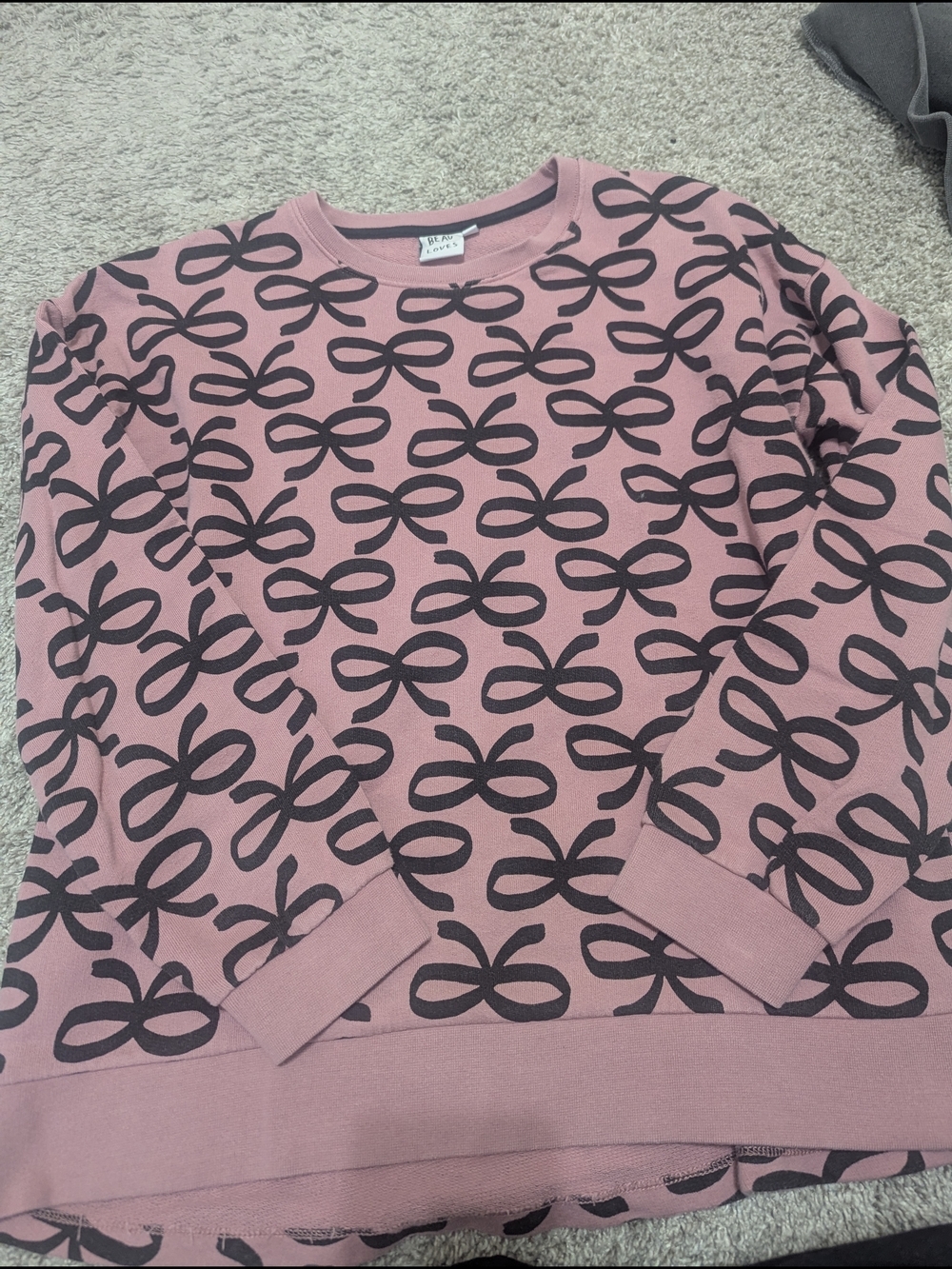 Beau Loves Pink Bow-Print Sweatshirt
